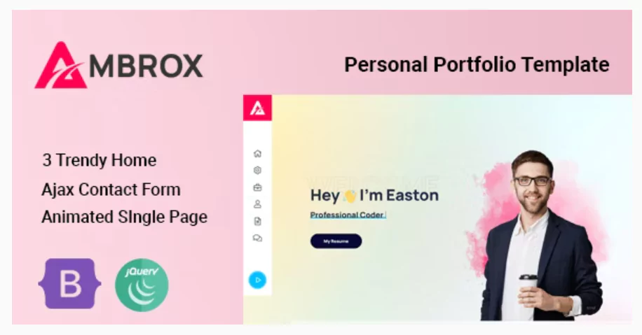 Ambrox v1.0.2 – Personal Portfolio Resume Theme