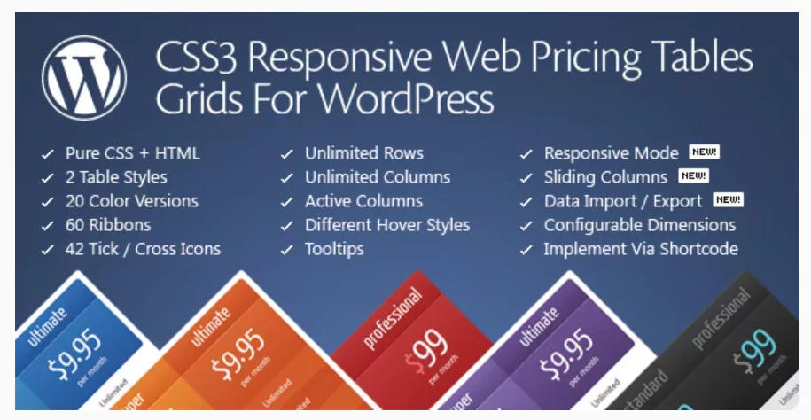 CSS3 Responsive Web Pricing Tables Grids v11.5