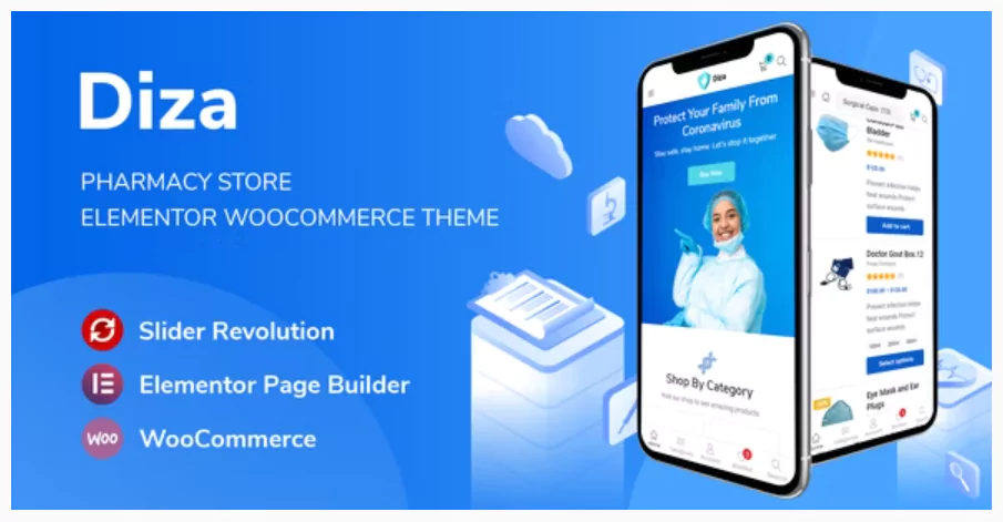 Diza v1.2.9 – Pharmacy Store Elementor WooCommerce Theme