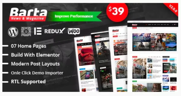 Barta - News & Magazine WordPress Theme