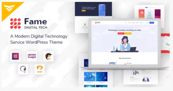 Fame - Digital Technology/Service WordPress Theme