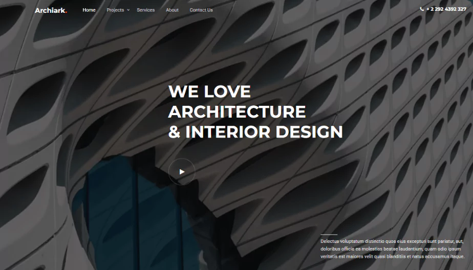 ArchiArk –Bootstrap Architecture Website Template