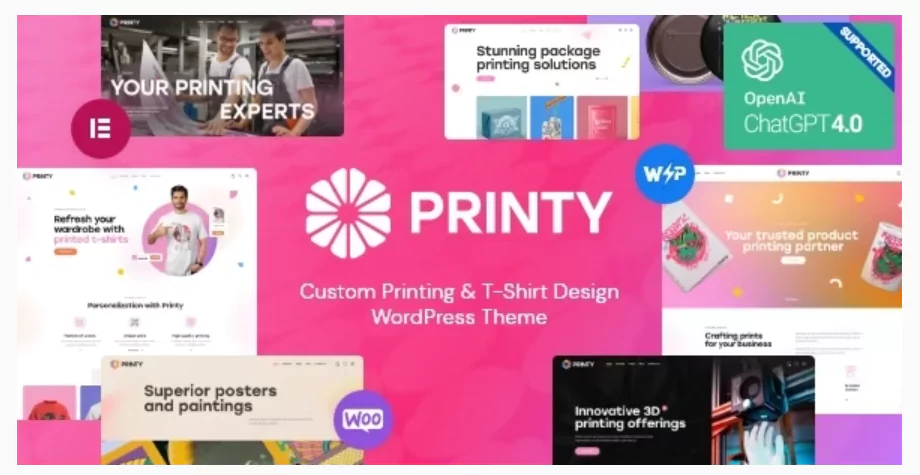 Printy — Custom Printing & T-Shirt Design WordPress Theme